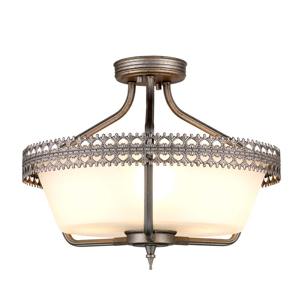 Elstead LIGHTING Deckenleuchte, Leuchtmittel nicht inklusive, Deckenleuchte Wohnzimmerlampe Leuchte Stahl D 43,8 cm 3 Flammig