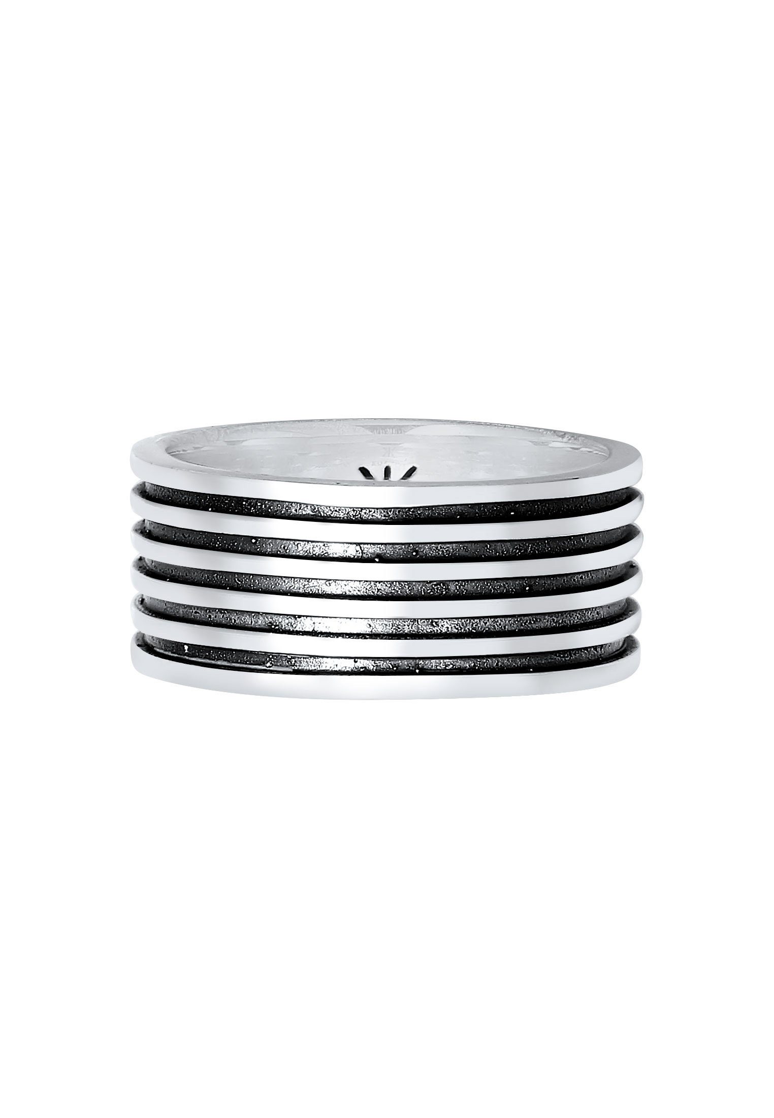 Massiv Herren 925 Silber Silberring Kuzzoi Rillen Bandring