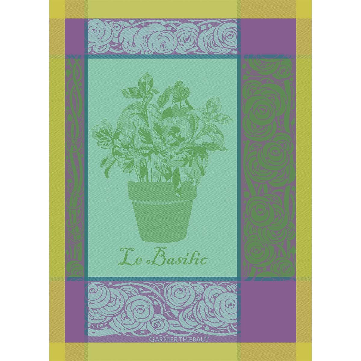 Garnier Thiebaut Geschirrtuch Geschirrtuch Basilic Purple 56x77 cm, (1-tlg., 1 x Geschirrtuch), jacquard-gewebt