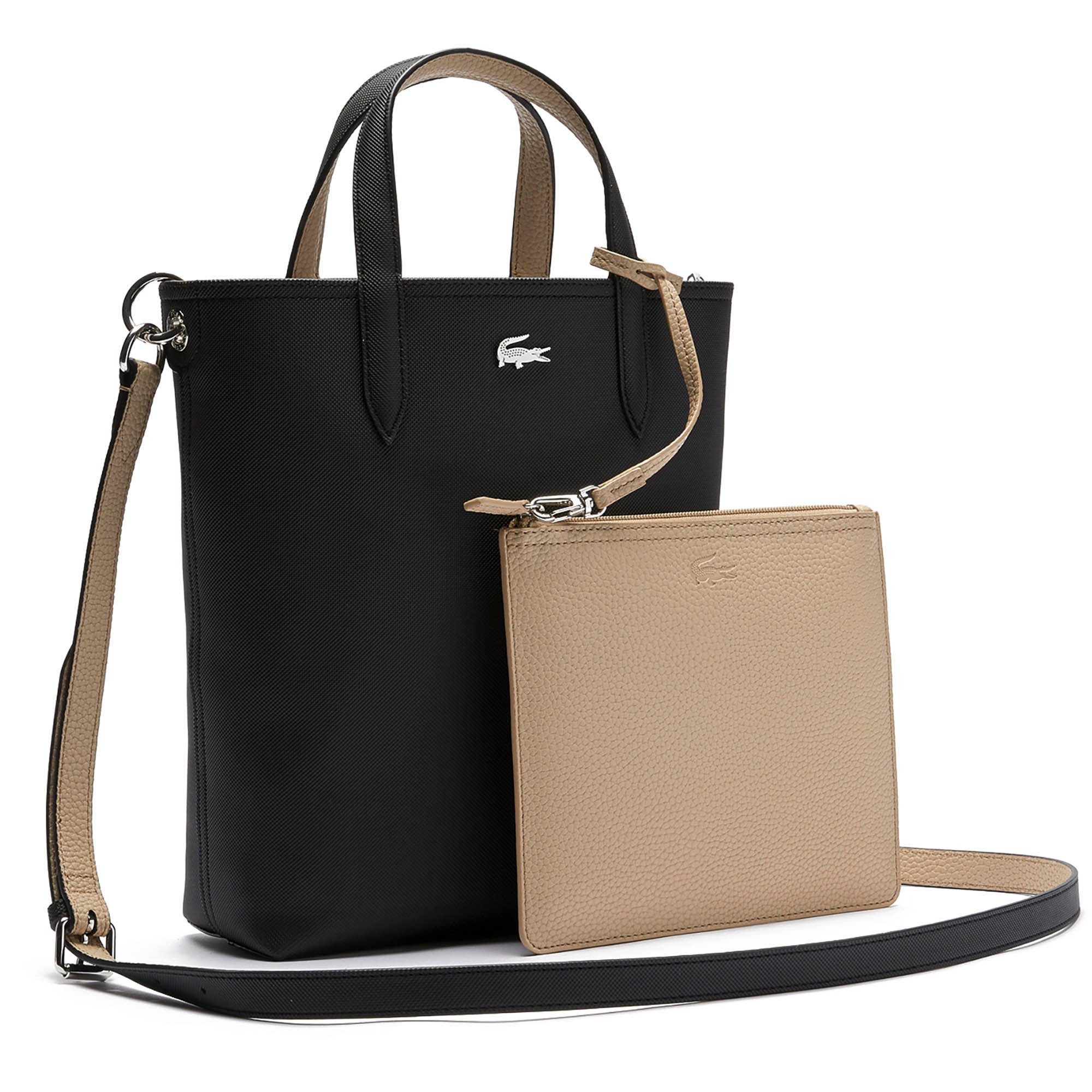 Lacoste Henkeltasche Damen Handtasche Lederimitat Vertical Shopping BAg