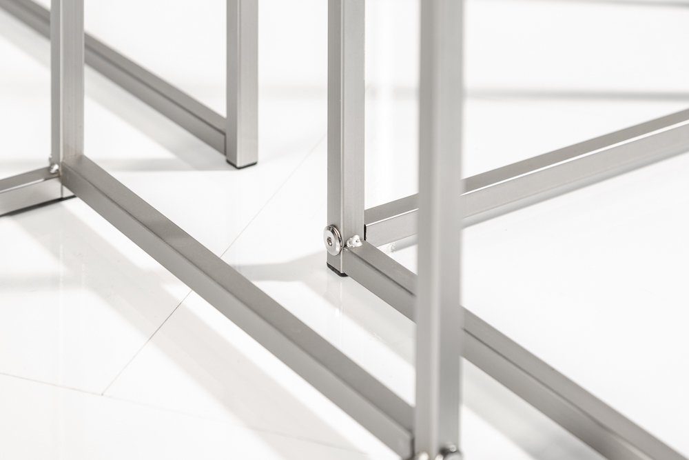 Glastisch (Set, schwarz · riess-ambiente 40cm Modern · Design Metall Marmor-Optik ELEMENTS 3-St), Beistelltisch ·