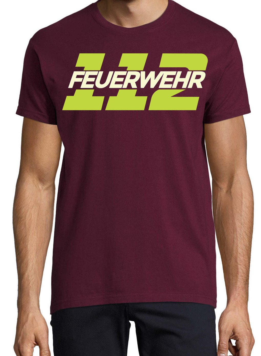 Print-Shirt 112 Feuerwehr Herren T-Shirt