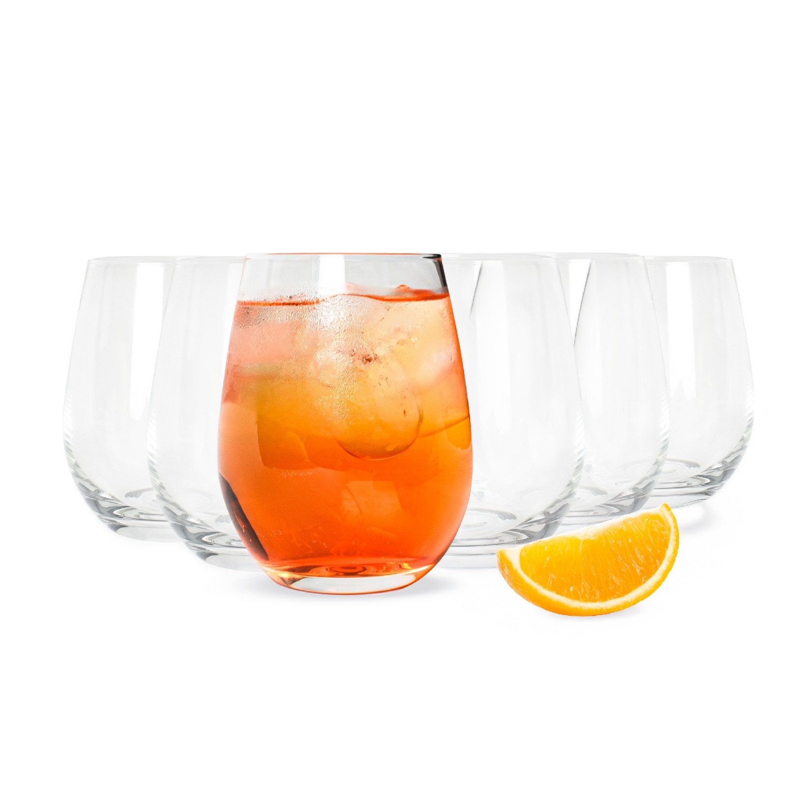Sendez Glas 6 Trinkgläser 570ml Wassergläser Saftgläser Cocktailgläser, 6-tlg., Glas