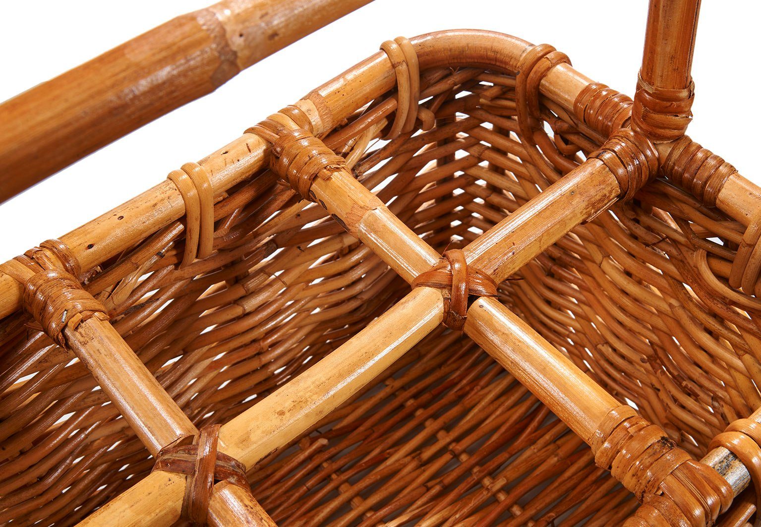 Kobolo Flaschenkorb Flaschenträger für 6 Flaschen aus Rattan lacak, 20 l