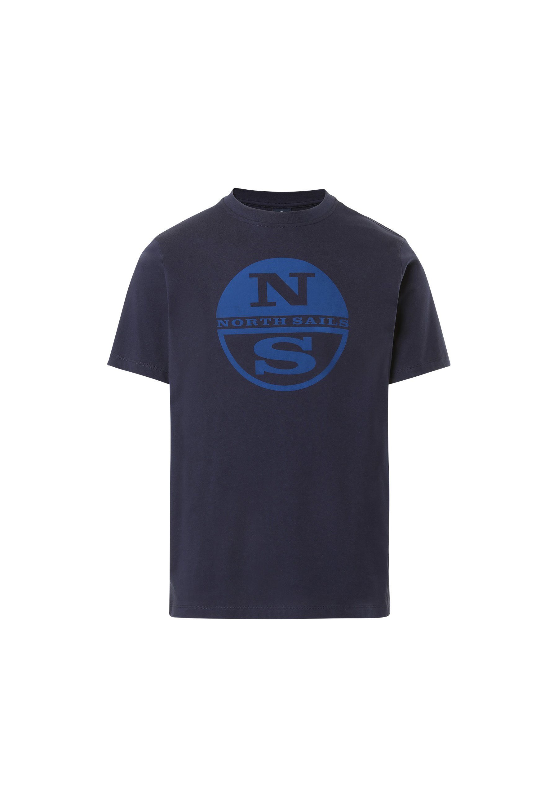 Design mit klassischem T-Shirt BLUE Sails mit DARK North T-Shirt Maxi-Logo-Aufdruck