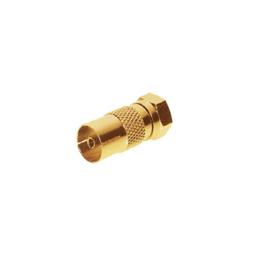 Koax-Kabelverbinder vergoldet F-Stecker, Kabelbude.eu IEC-Buchse auf