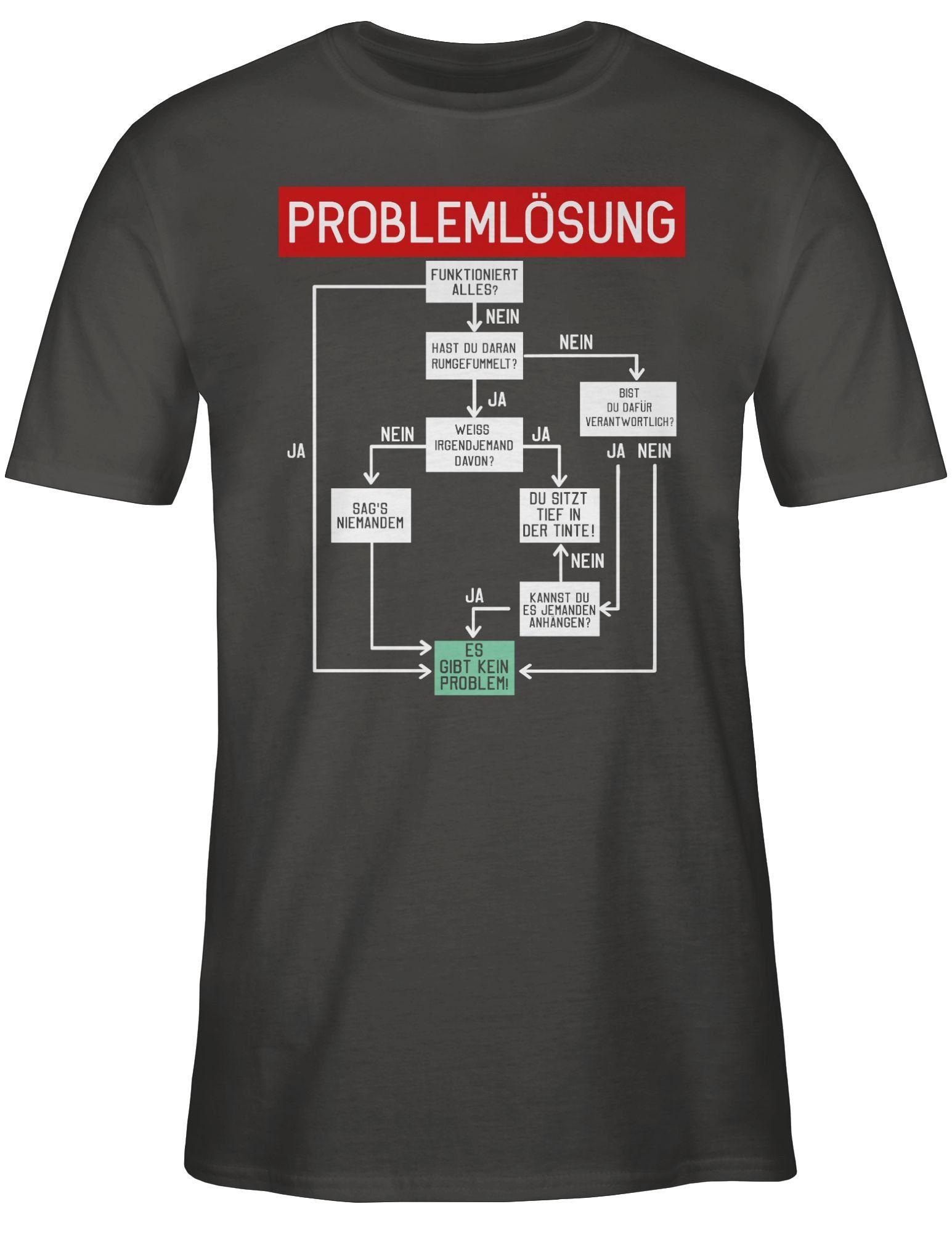 Dunkelgrau mit Spruch Shirtracer Sprüche Statement T-Shirt Problemlösung 03