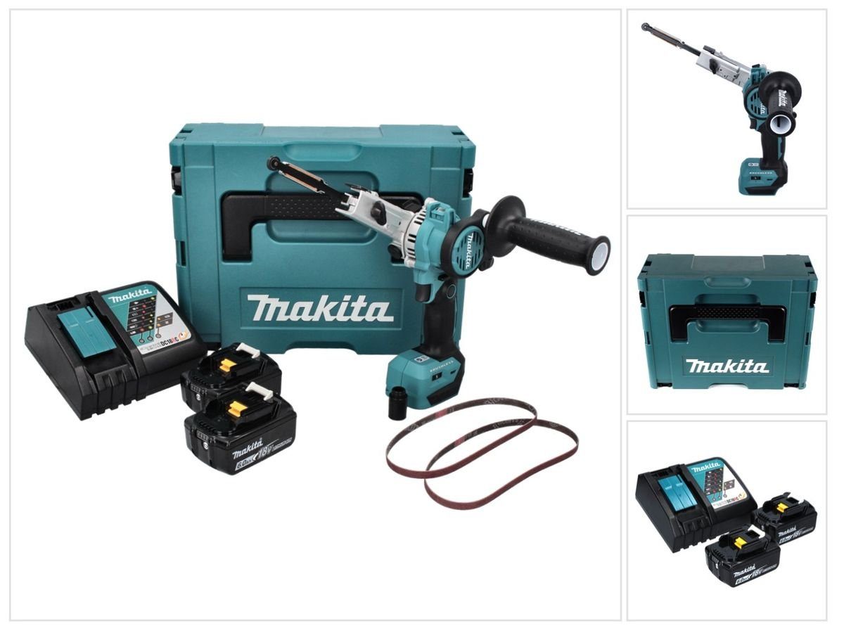 Makita Bandschleifer DBS 180 RGJ Akku Bandfeile 18 V 9 x 533 mm Brushless + 2x Akku 6,0 Ah