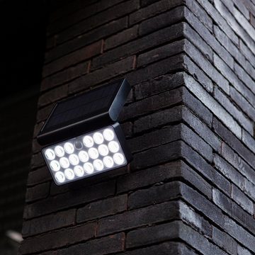 LUTEC LED Solarleuchte Smarte LED Solar Wandleuchte Tuda in Schwarz 8,5W 1000lm IP44 mit, keine Angabe, Leuchtmittel enthalten: Ja, fest verbaut, LED, warmweiss, Solarleuchten