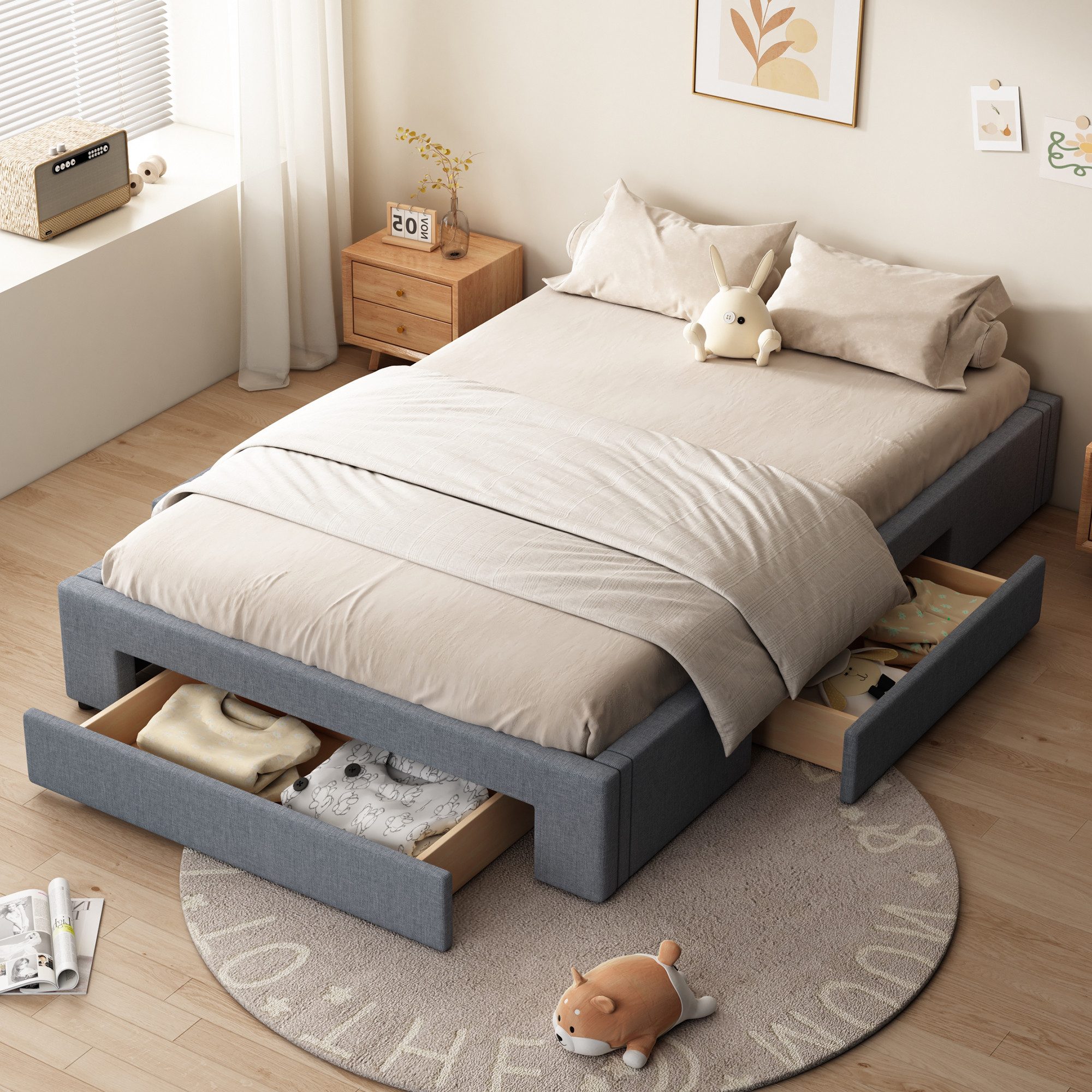 TavilaEcon Palettenbett Flachbett Doppelbett Jugendbett mit günstig online kaufen