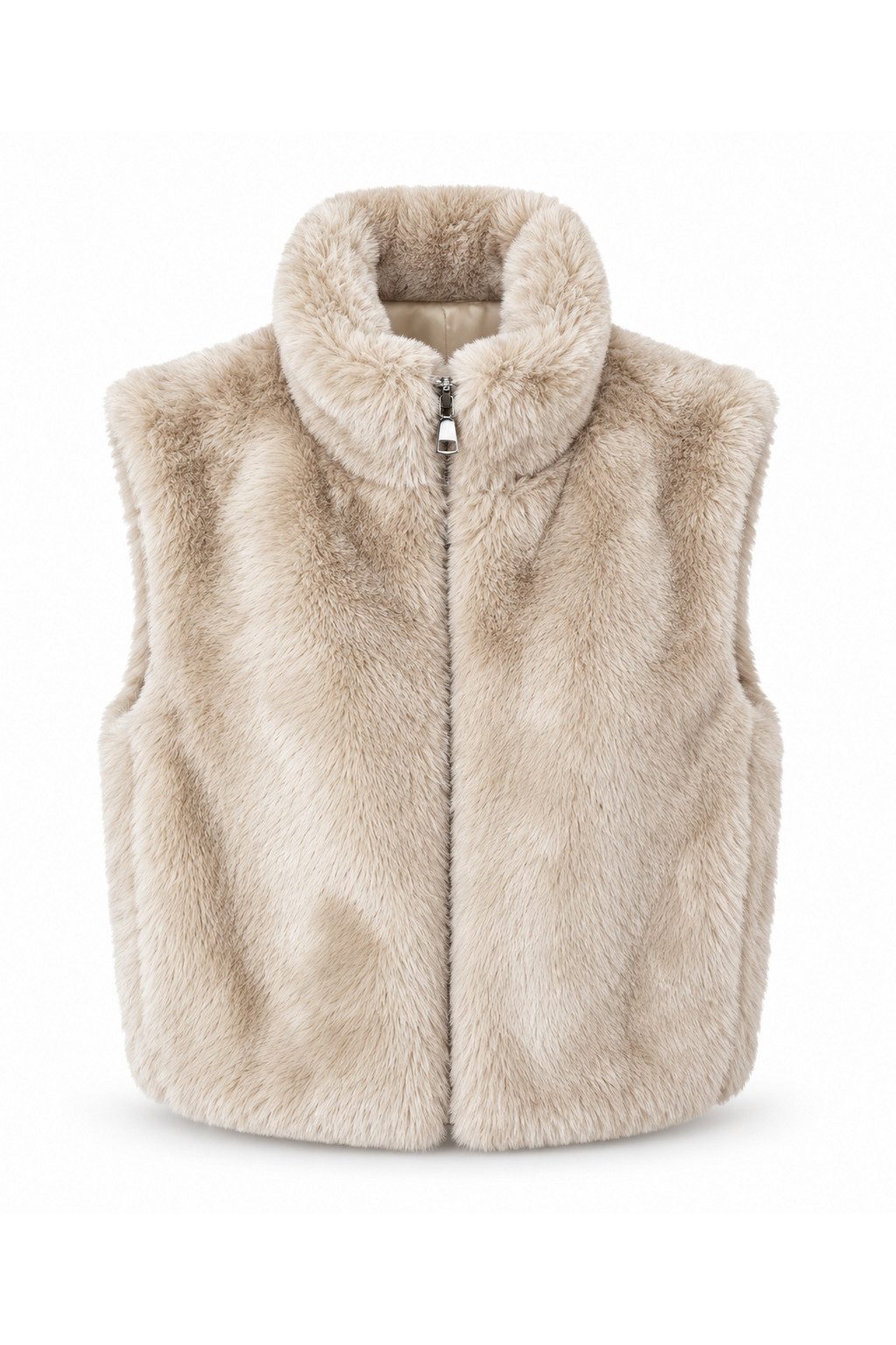 ITALY VIBES Fellimitatweste - Weiche Fellweste mit Stehkragen und Cropped Passform für Damen