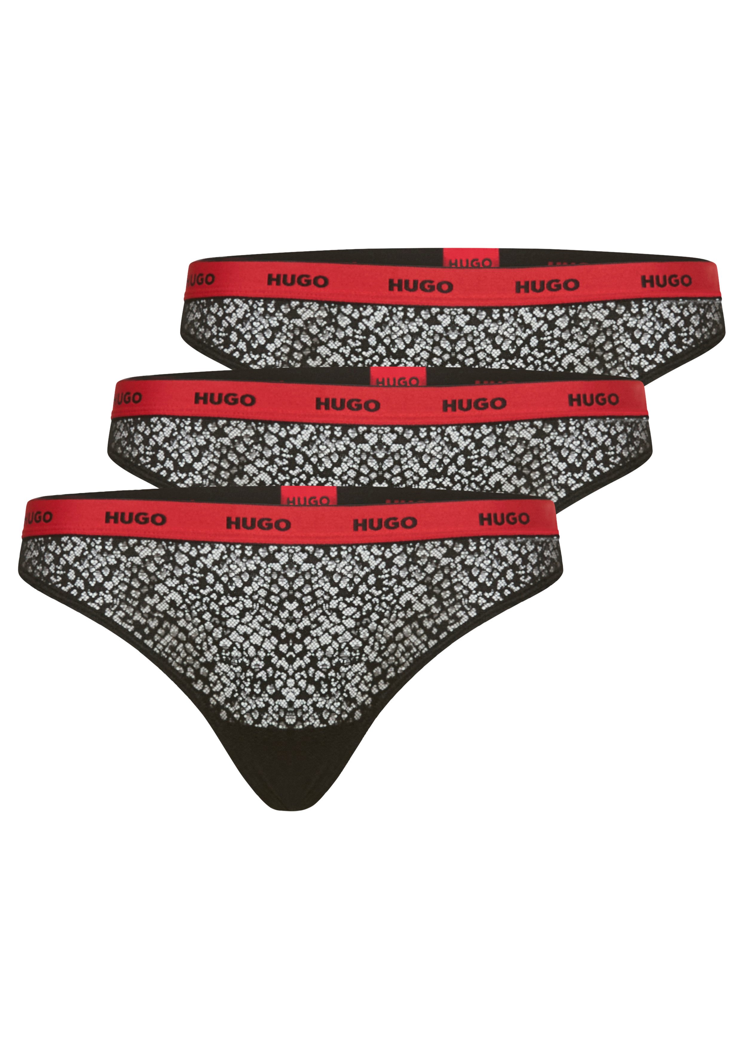HUGO Slip TRIPLE THONG LACE mit Struktur