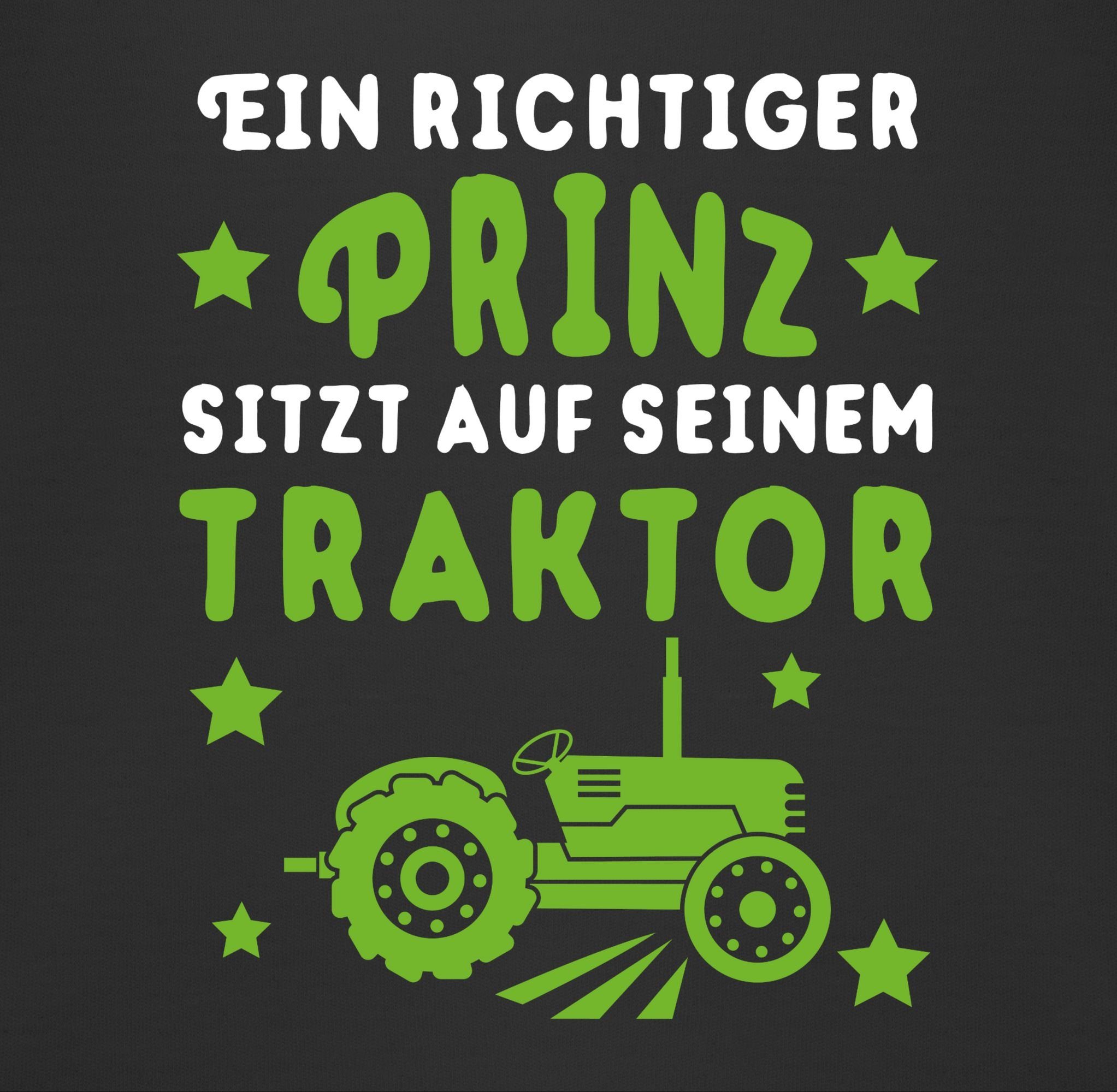 3 Prinz Traktor, Lätzchen seinem sitzt Traktor Shirtracer auf Schwarz richtiger Ein