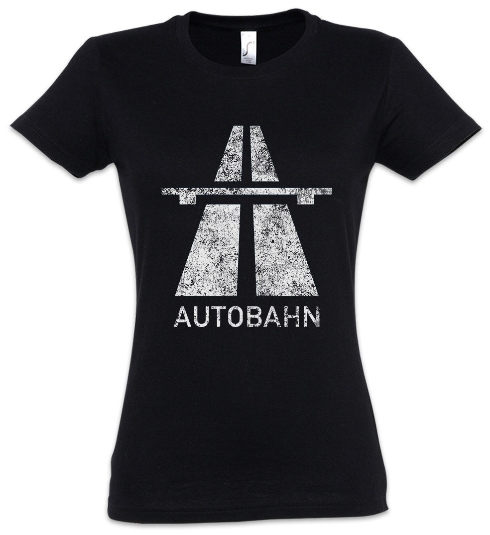 Print-Shirt Autobahn Damen T-Shirt Techno Acid Indie Sign Schild Road Elektro Pop