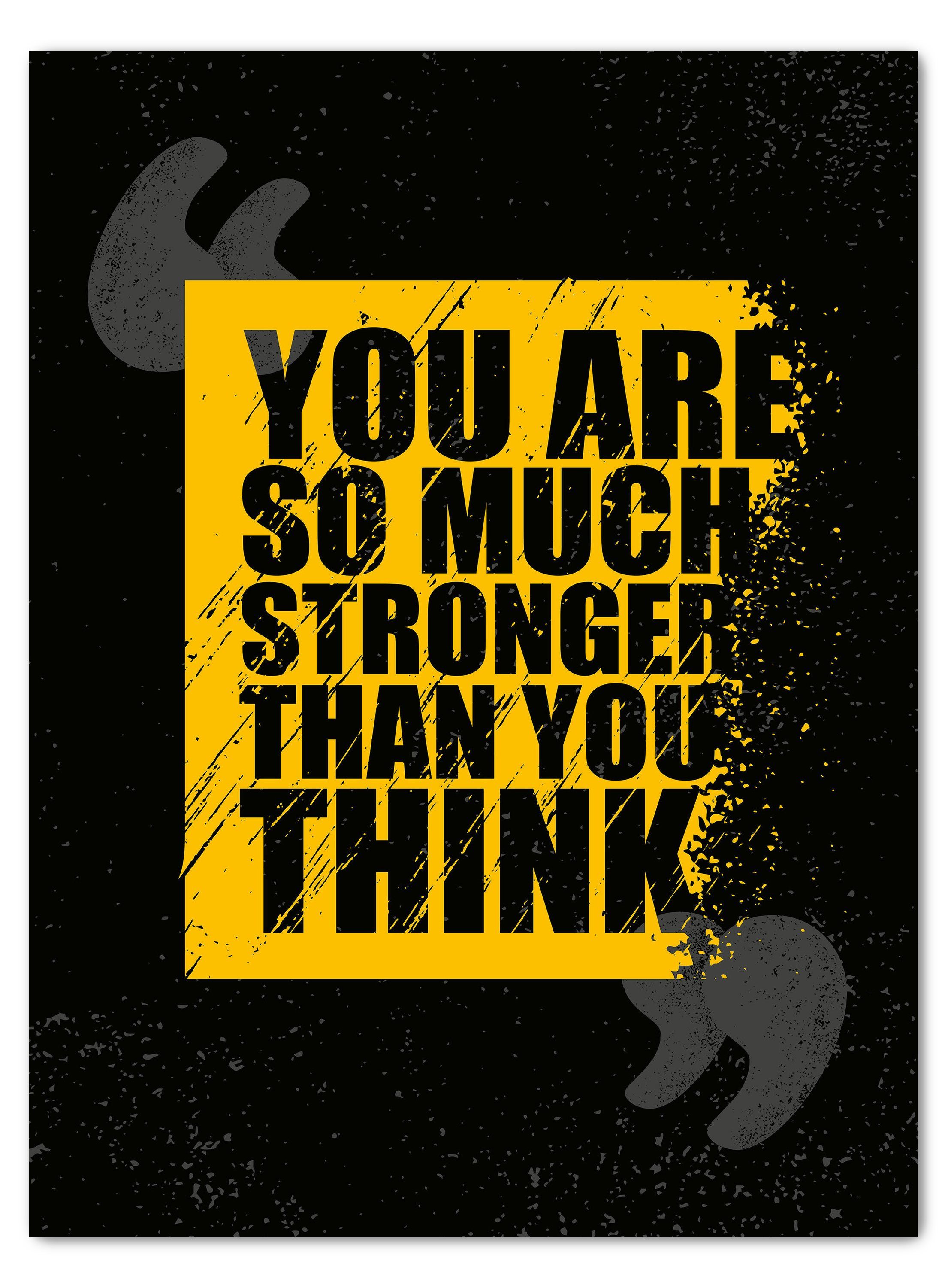 wandmotiv24 Leinwandbild Motivation, Hochformat, much Stronger, Sprüche