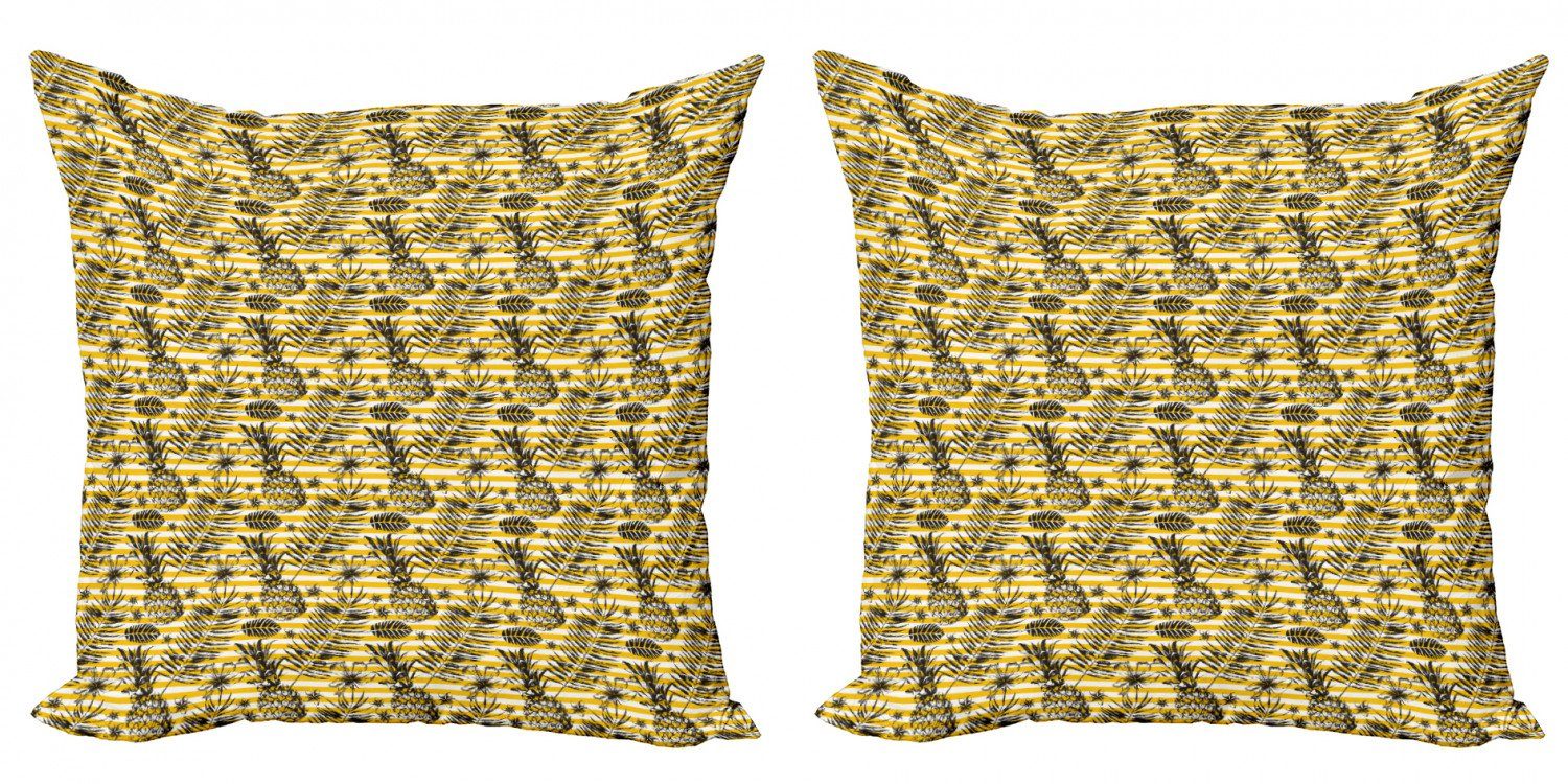 Doppelseitiger Accent Ananas (2 Stück), Blumen Abakuhaus Kissenbezüge Palms Modern Tropisch Digitaldruck,