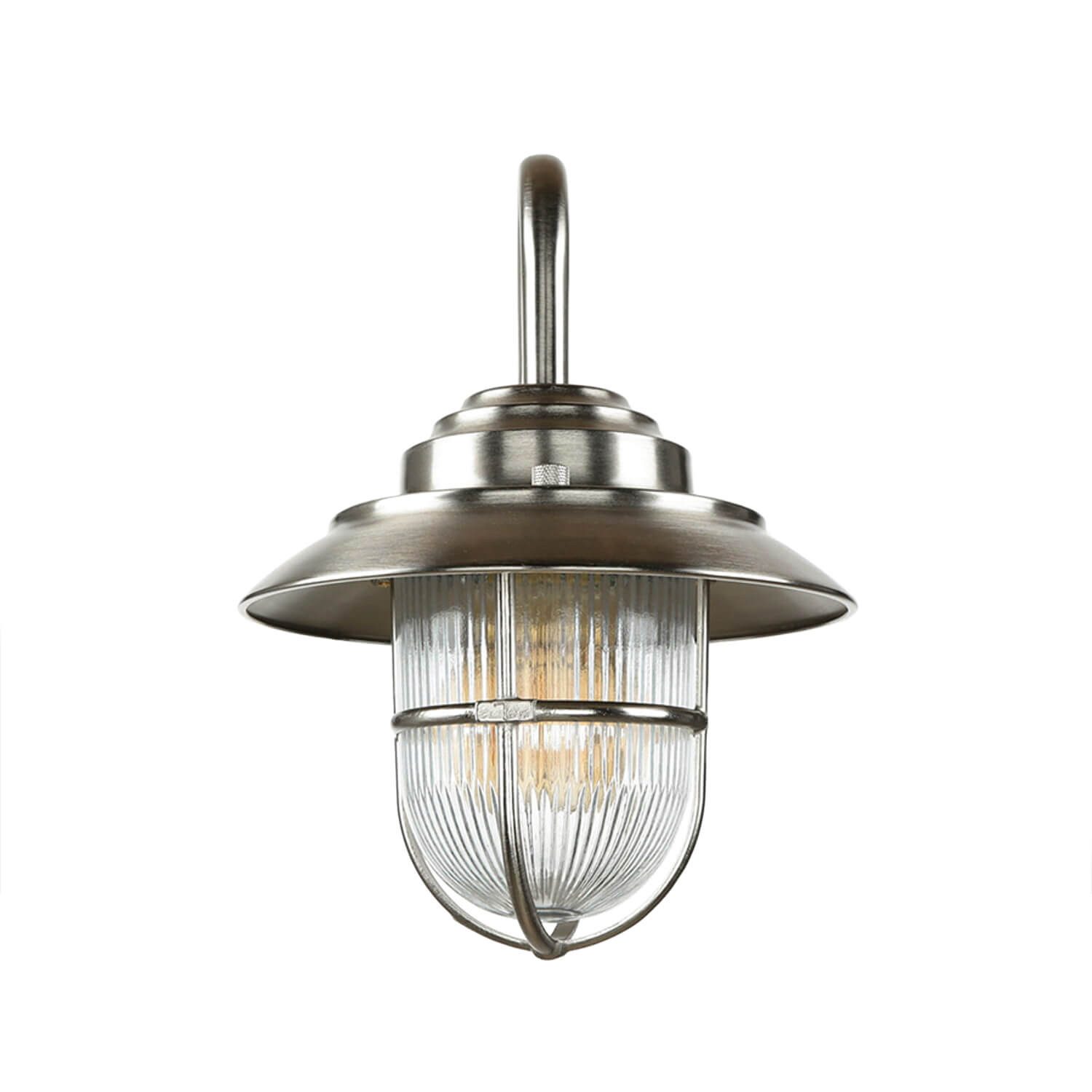 Licht-Erlebnisse Außen-Wandleuchte BOLOS, ohne Leuchtmittel, Außenlampe Echt-Messing Maritim IP64 Wandlaterne Garten