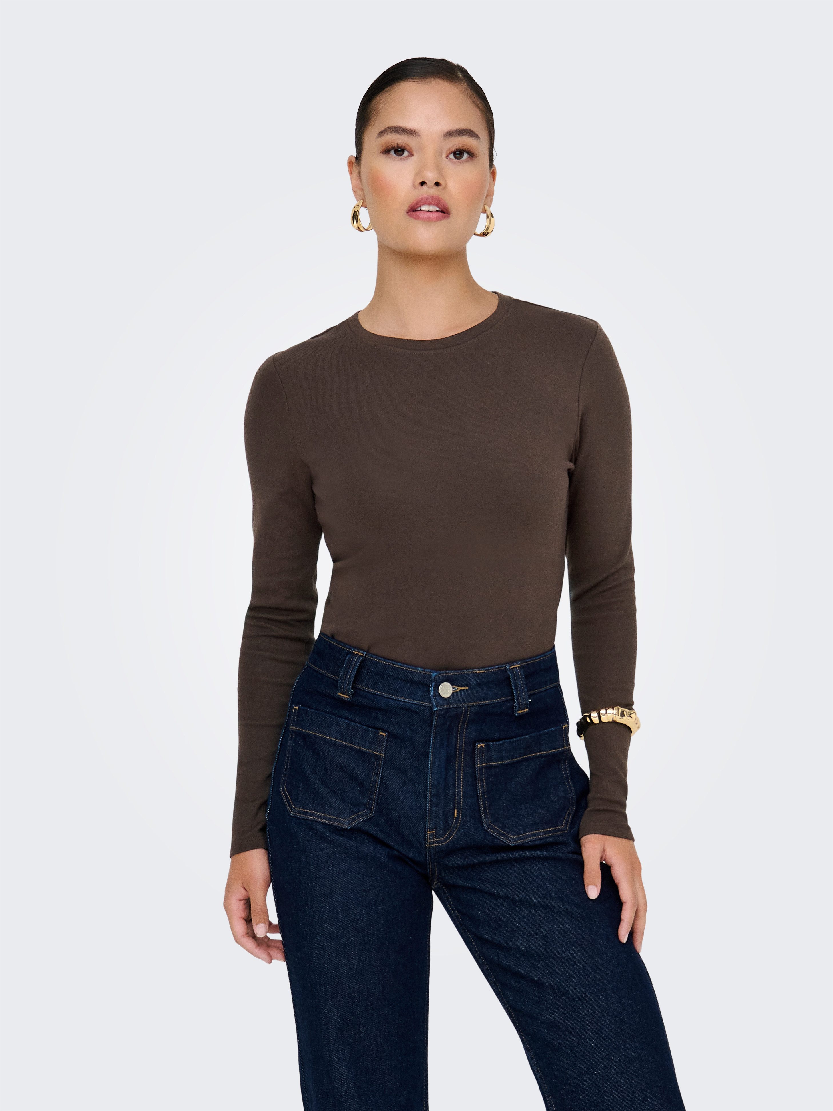 ONLY Langarmshirt ONLRILEY O-NECK L/S TOP günstig online kaufen