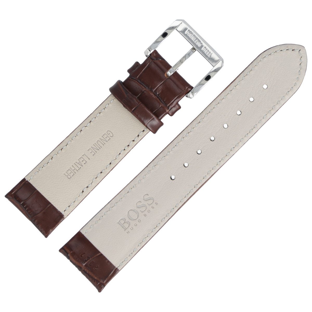 BOSS Uhrenarmband 22mm Leder Braun 659302267