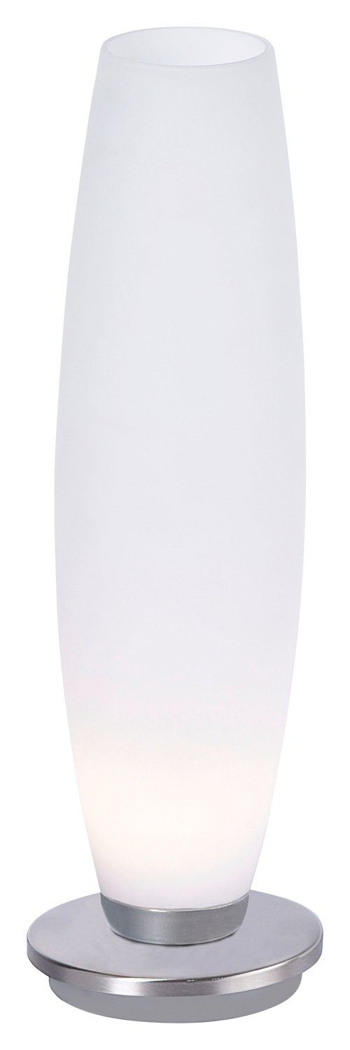 Paul Neuhaus LED Tischleuchte Tischlampe TYRA, 1-flammig, H 34 cm, Milchglas, Dimmfunktion, ohne Leuchtmittel, Warmweiß, Stahl, Touchsensor