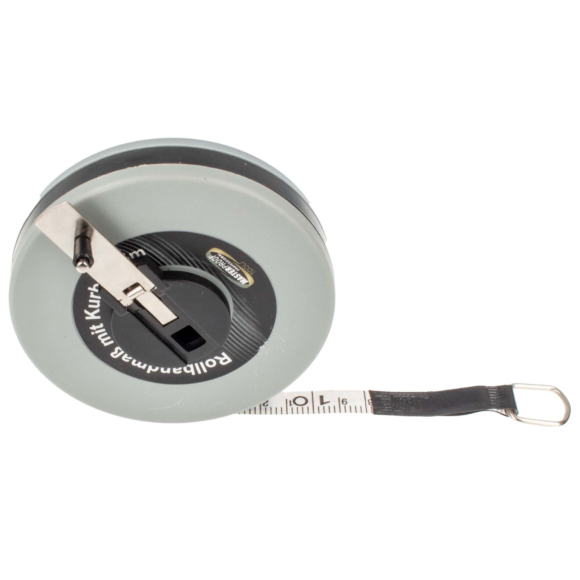 EUROTOOLS Rollbandmaß Rollbandmaß 15 m, Kunststoffgehäuse mit Kurbel
