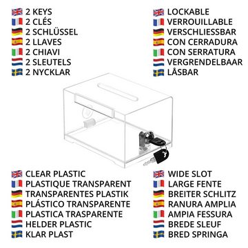 Belle Vous Kindersicherung Kunststoff-Kassenschrank (2er-Pack) - Transparente Box, Lockable Plastic Cash Box (2-Pack)