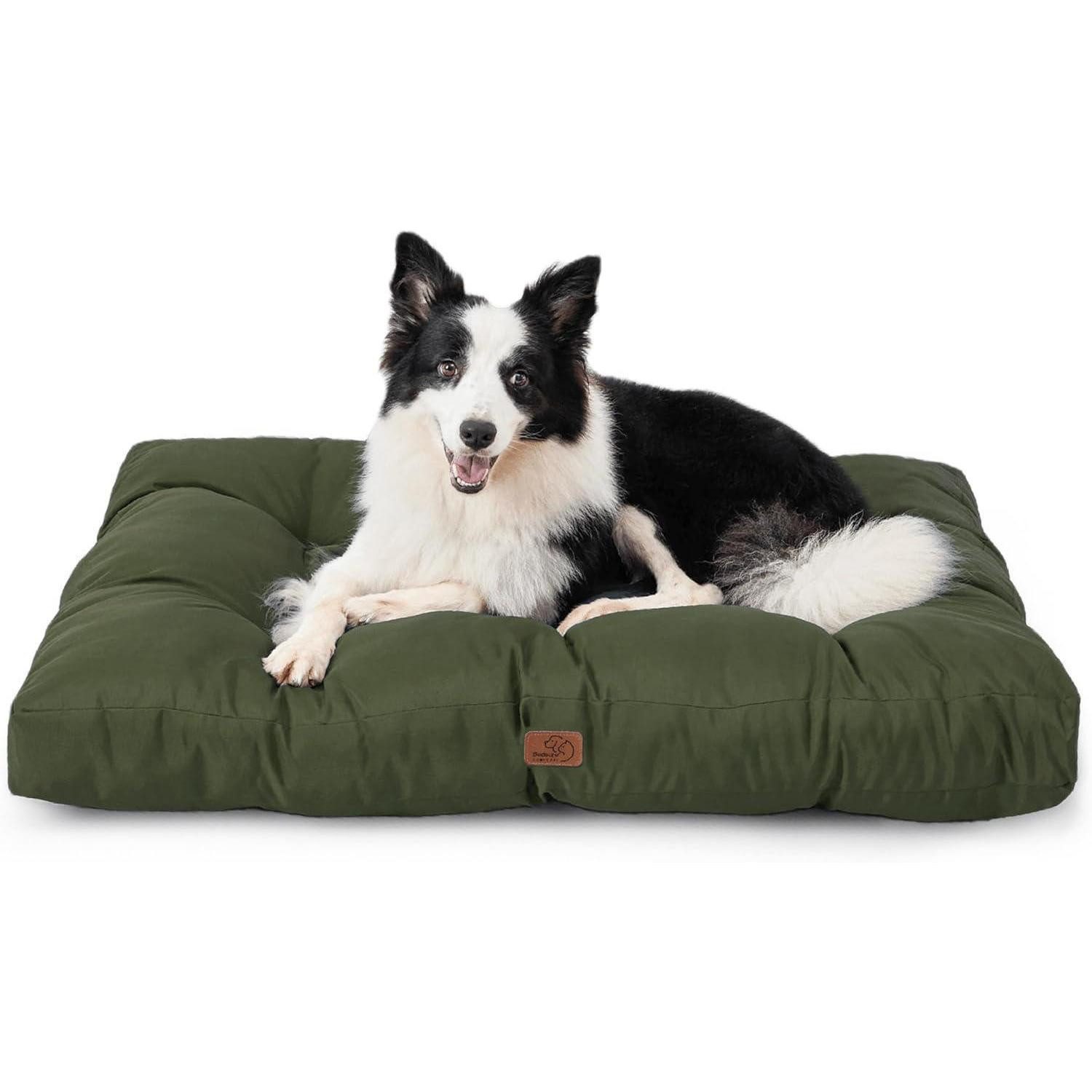 LuxusKollektion Hundematte Hundekissen waschbar gepolstert 91x68cm Grün L 91 x B 68 x H 10 cm