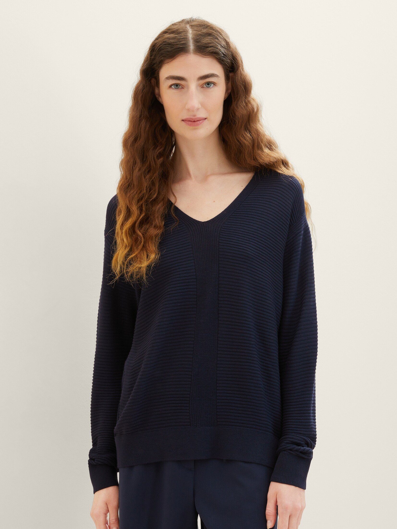 TOM TAILOR Strickpullover Pullover mit V-Ausschnitt