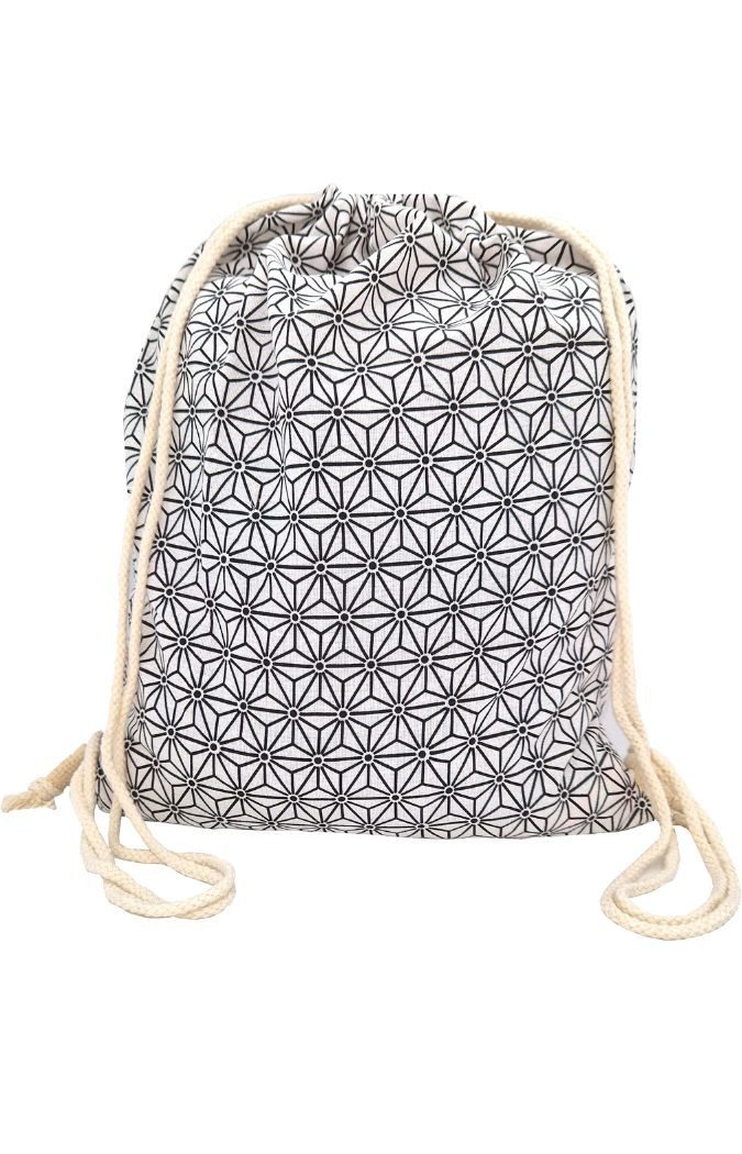 PANASIAM Turnbeutel Sportbeutel aus Baumwolle mit traditionellen japanischen Mustern, bedruckt auch als Schuhbeutel Yogatasche Gymbag mit Tunnelzug