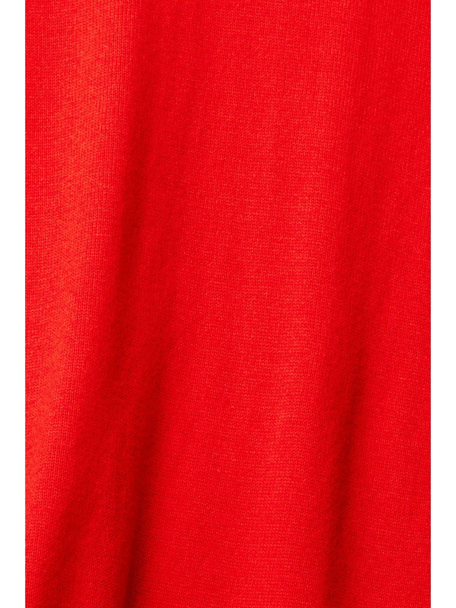 RED V-Neck-Pullover,-Baumwoll-Mix Basic edc Esprit V-Ausschnitt-Pullover by