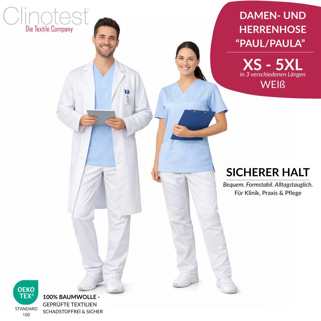 Clinotest Arbeitshose Paul/Paula, Jeanshose/Pflegehose/Klinikhose/Arzthose, Unisex