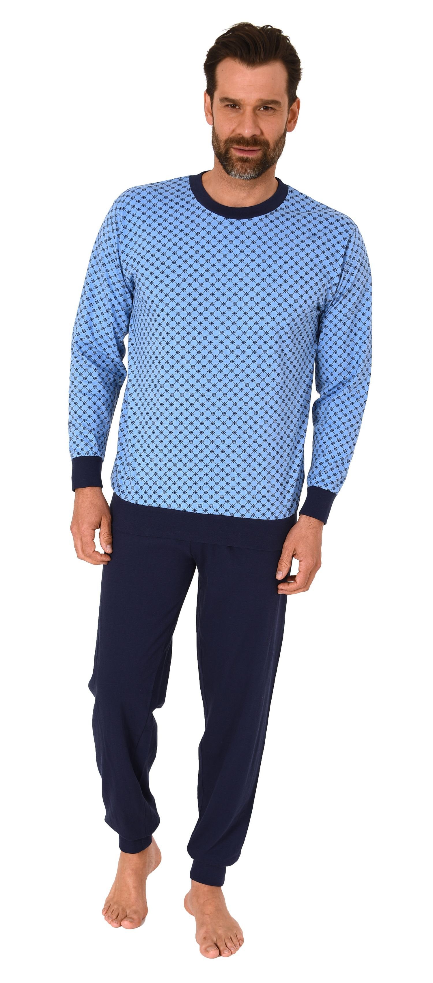 Normann Pyjama Herren Schlafanzug mit Bündchen günstig online kaufen