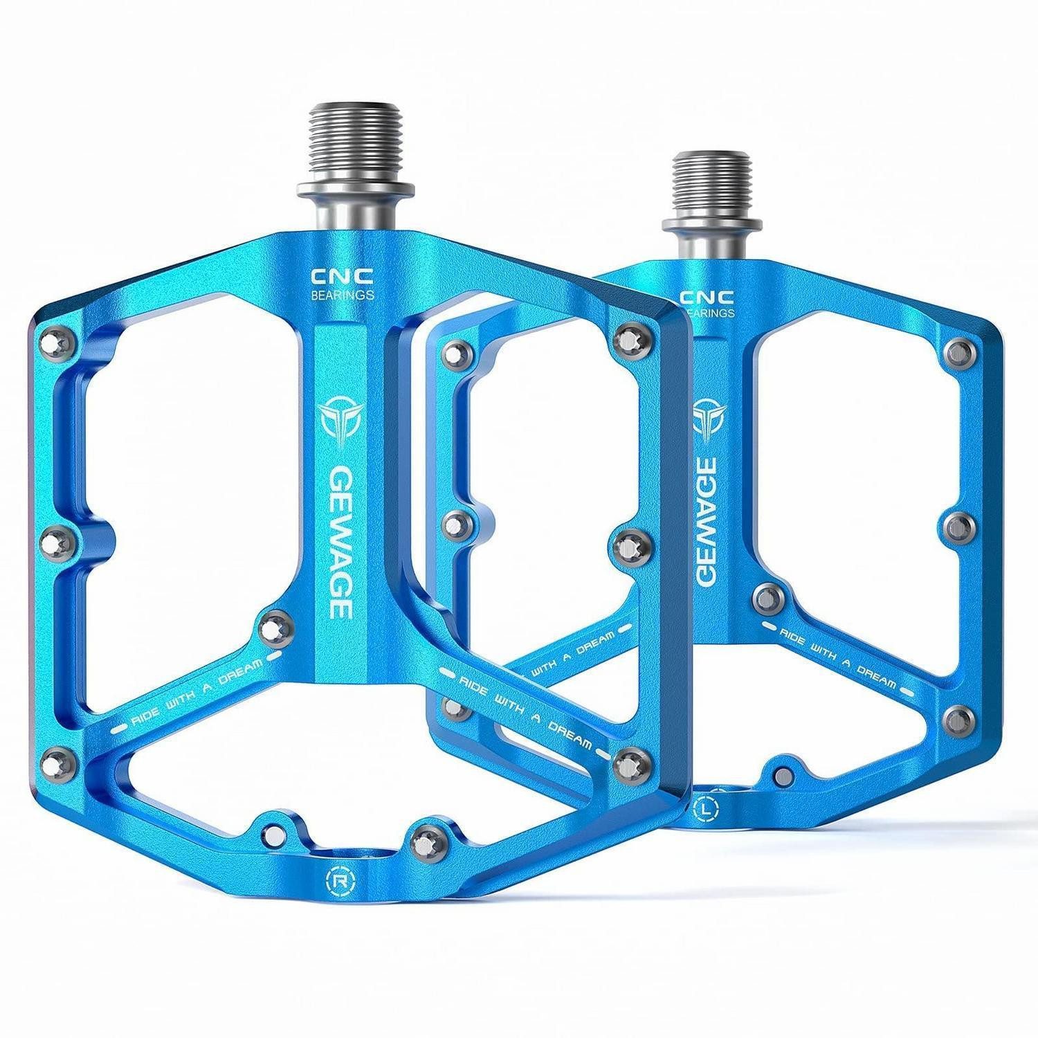 LuxusKollektion Plattformpedale Rennrad-/MTB-Pedale Blau 3 Lager CNC