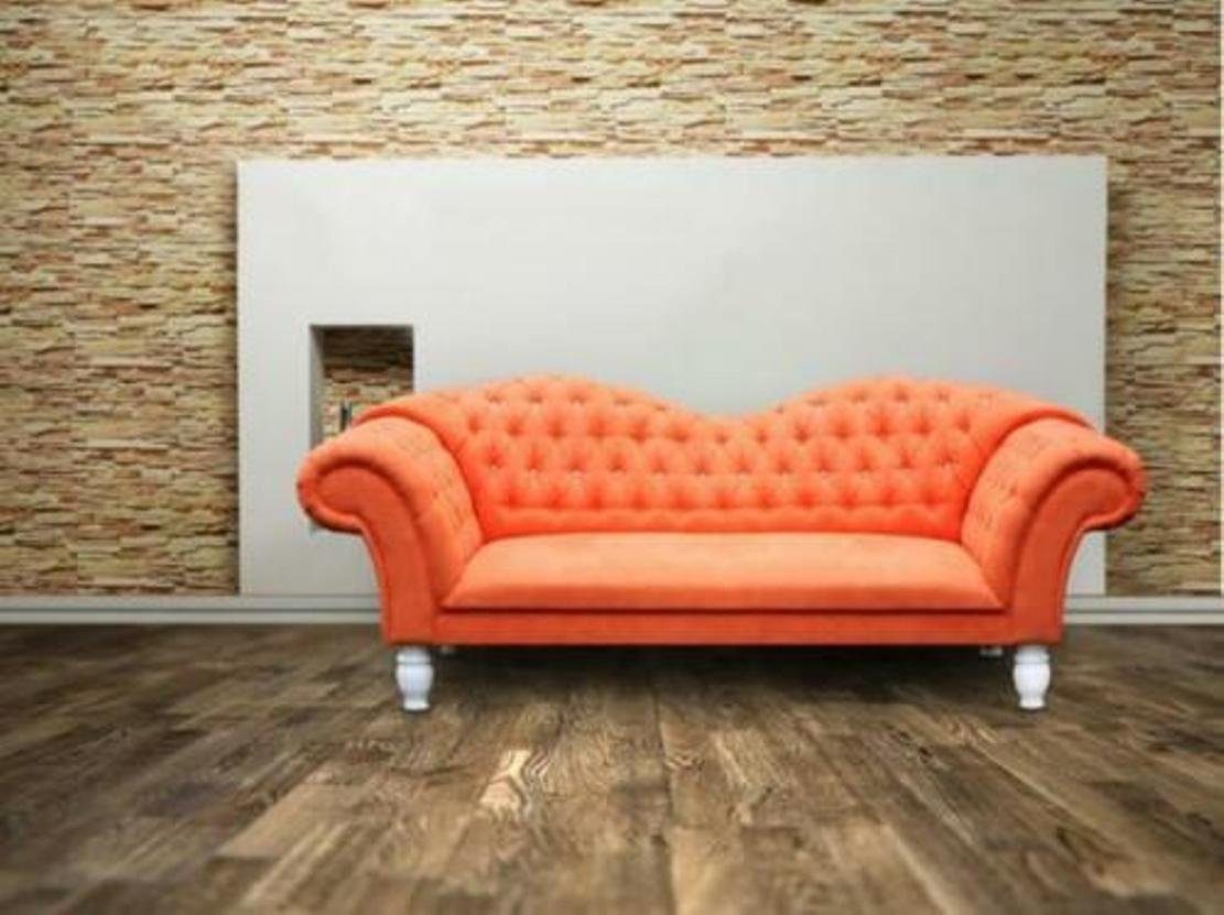 JVmoebel Chesterfield-Sofa, Chesterfield Sofa Polster Couchen Big Klassische Designer CUPIDOIII Orange Couch Sofas