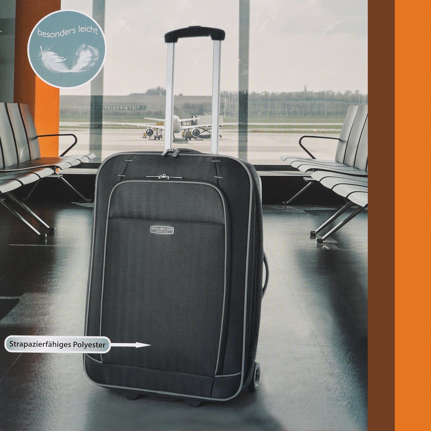 Home4Living Weichgepäck-Trolley Hybrid Trolley Reisekoffer Bordcase Schwarz 32 L, 2 Rollen, Teleskopgriff, Volumenvergößerung bis 15%