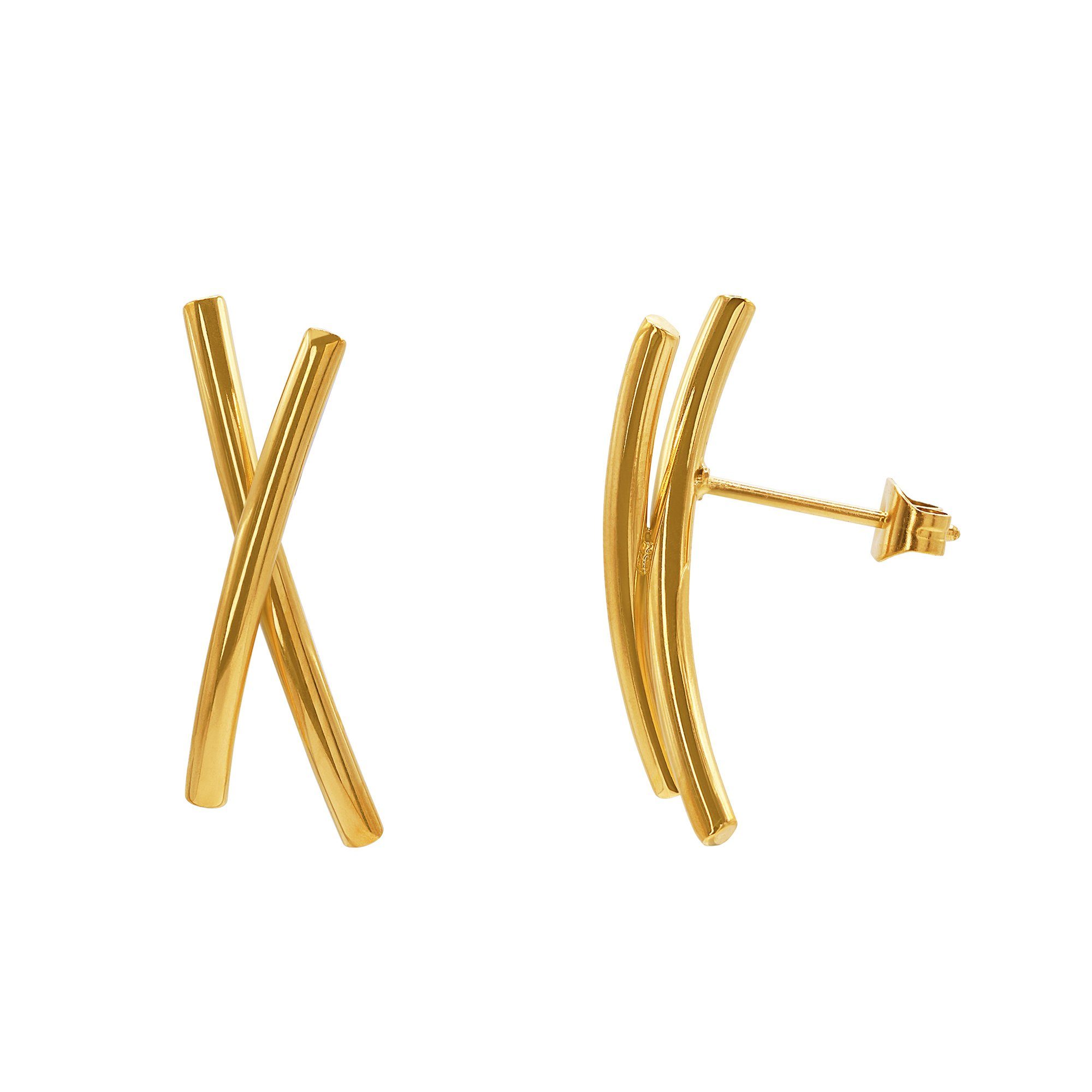 Heideman Paar Ohrstecker (Ohrringe, inkl. X-Form Eliana goldfarben Ohrringe Geschenkverpackung), Frauen