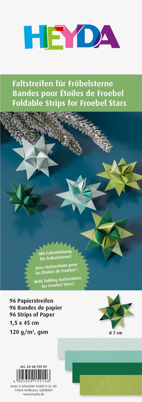 Heyda Bastelnaturmaterial Heyda 204875599 Faltstreif.gn 96St.