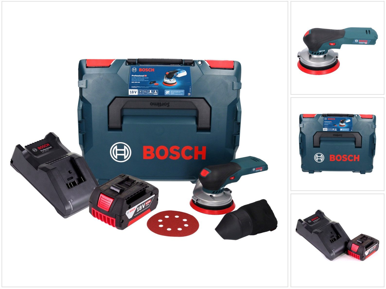 Bosch Professional Akku-Exzenterschleifer GEX 18V-125 Professional Akku Exzenterschleifer 18 V 125 mm Brushless