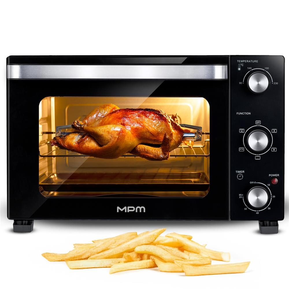 MPM Minibackofen MPM MPE-17/T Mini-Backofen 48 l Umluft Drehspieß 1800 W, Umluft, Drehspieß, 90–230 °C, 60-Minuten-Timer