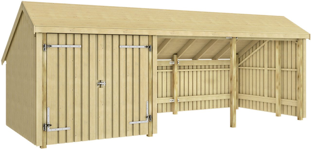 PLUS Gartenhaus Plus Gartenhaus Multi 3 Module 645 x 455 cm natur