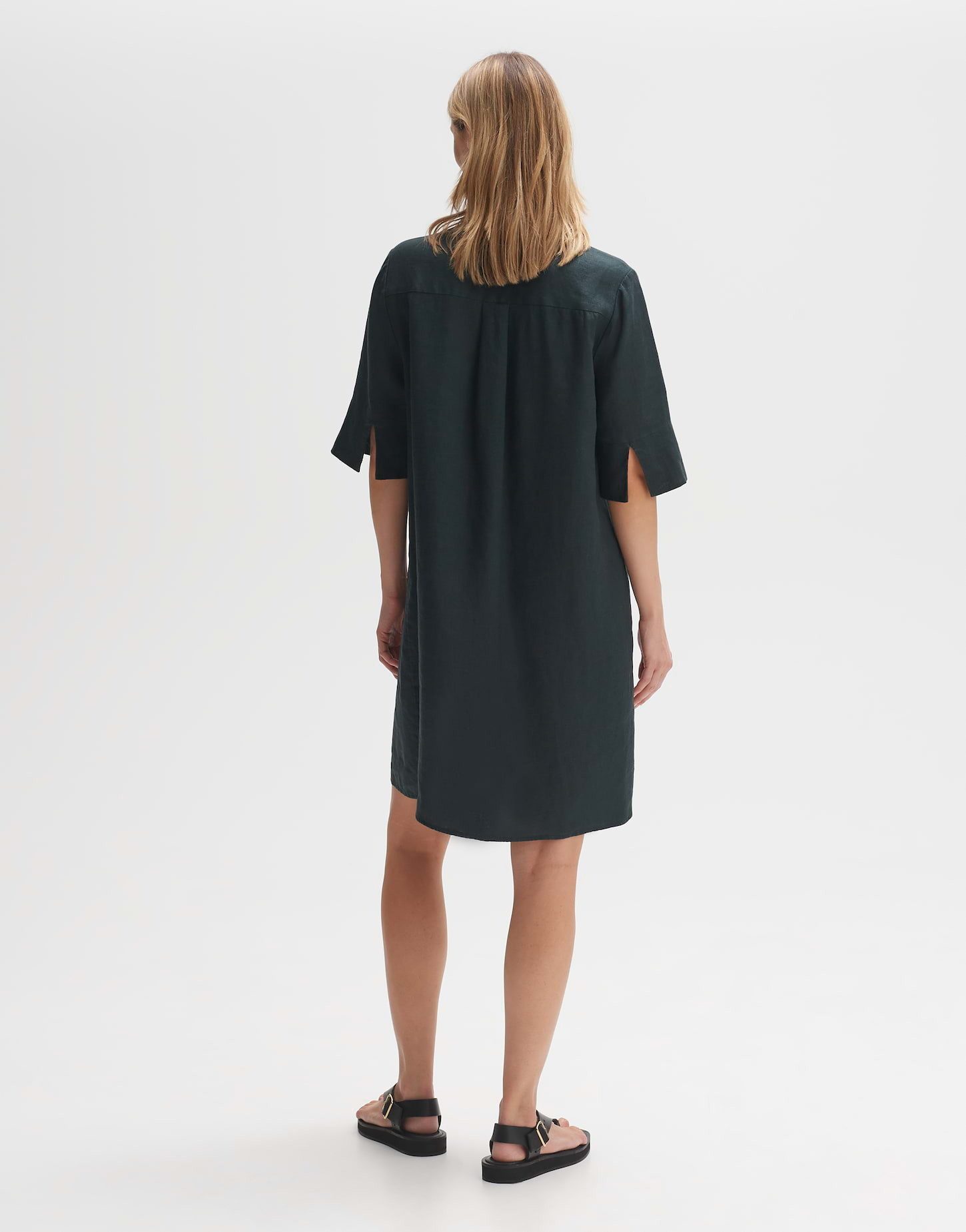 OPUS Minikleid Hemdblusenkleid WALMARI Regular aus Leinen