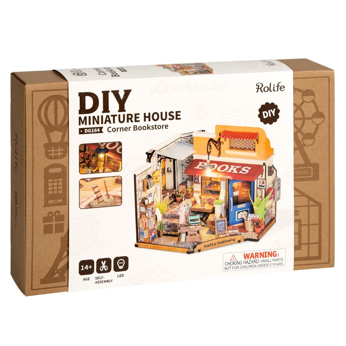 ROLIFE 3D-Puzzle DIY Miniature House "Corner Bookstore", 108 Puzzleteile günstig online kaufen