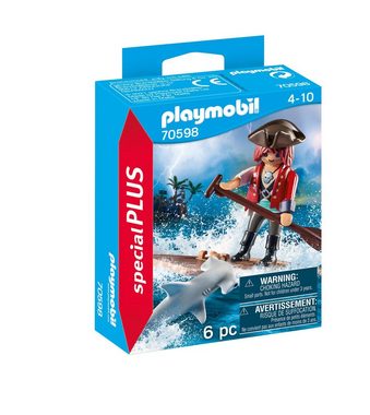 Playmobil® Konstruktions-Spielset 70598 Pirat mit Floß und Hammerhai
