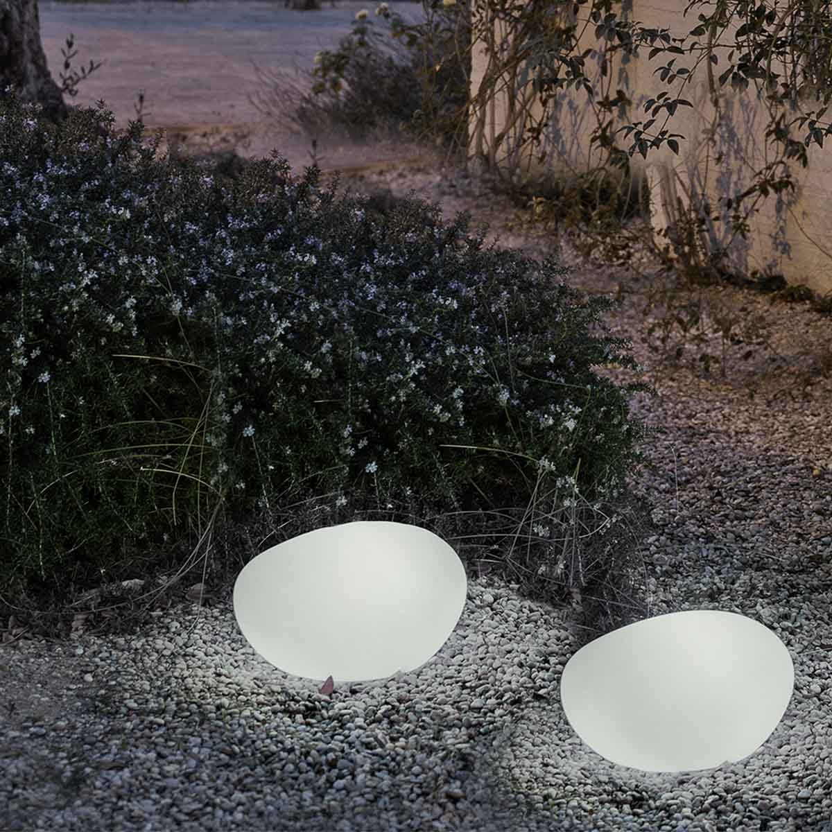 New Garden LED Solarleuchte Petra Leuchtstein Farbwechsel Solar und Akku Weiß, LED fest integriert
