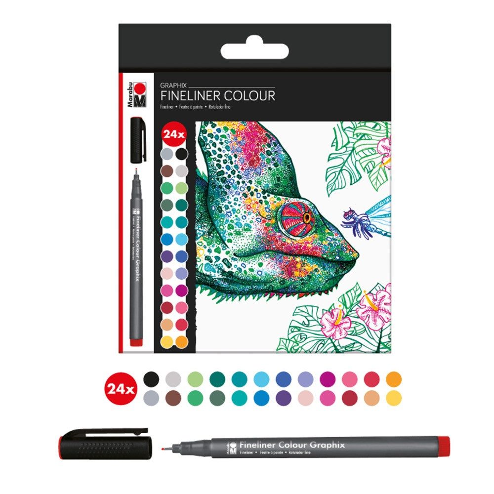 Malstift Marabu Fineliner Colour Graphix HYPNOTIZE 24 Teile