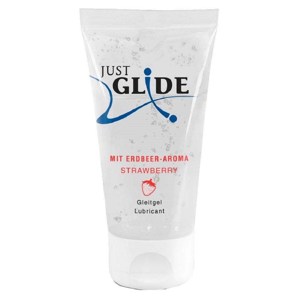 Just Glide Gleitgel Strawberry Gleitgel mit Tube - 50ml, Erdbeergeschmack, mit medizinisches