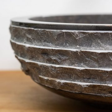 wohnfreuden Aufsatzwaschbecken Marmor - Waschbecken BASCOM ROWFISH 40 cm dunkelgrau (Kein Set), 1_40350