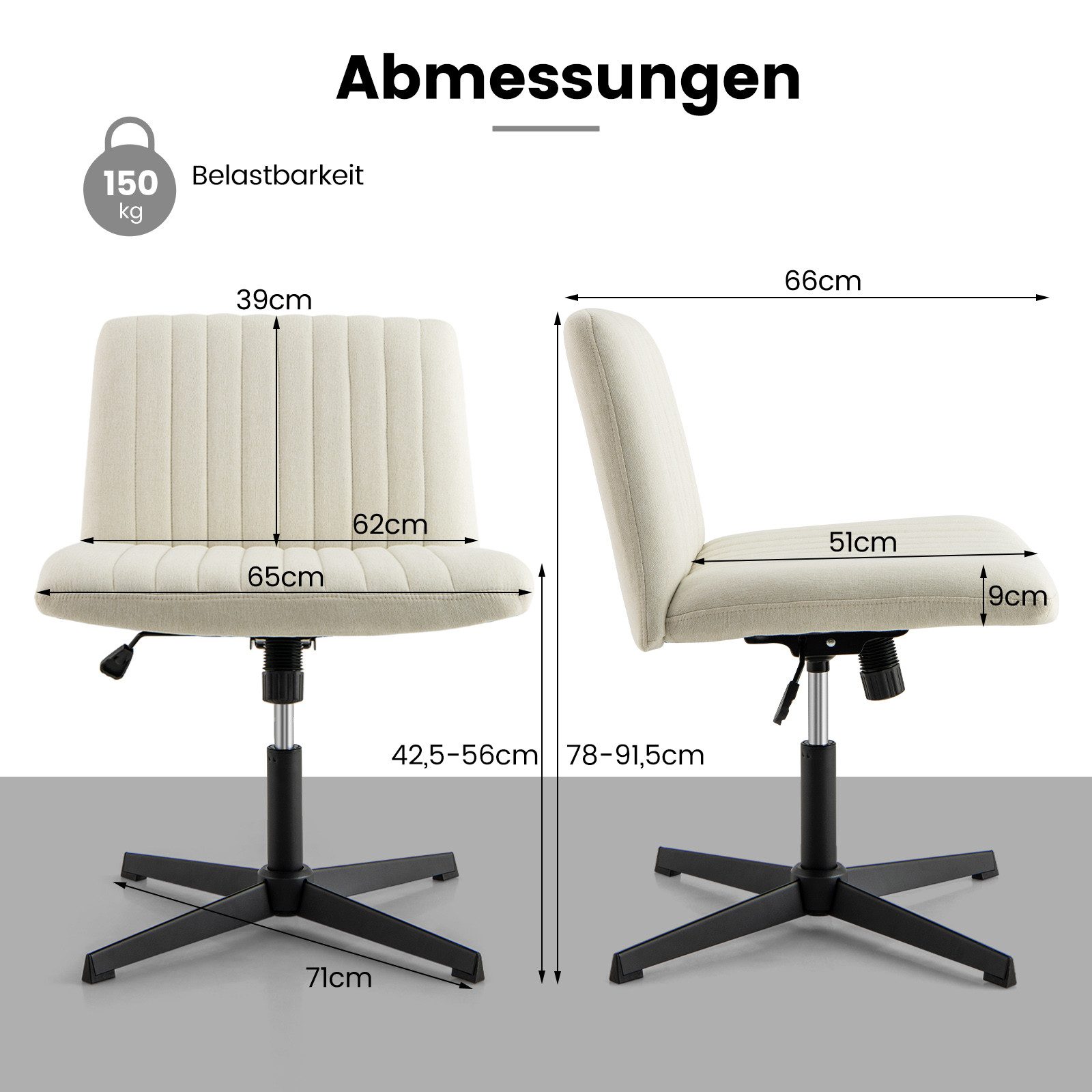 KOMFOTTEU Bürostuhl, drehbarer Schreibtischstuhl mit breiter günstig online kaufen