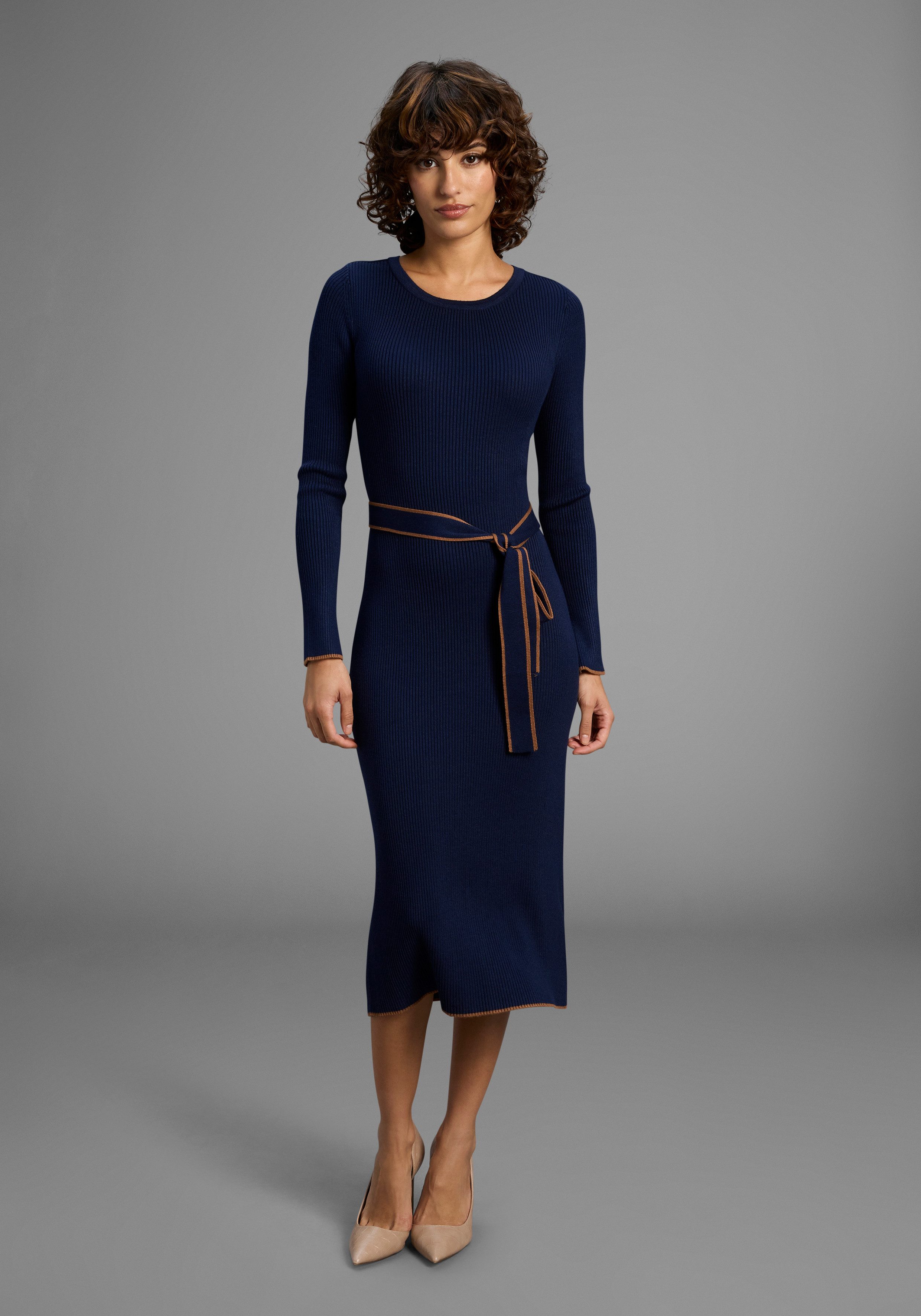 HECHTER PARIS Strickkleid mit Streifengürtel - NEUE KOLLEKTION günstig online kaufen