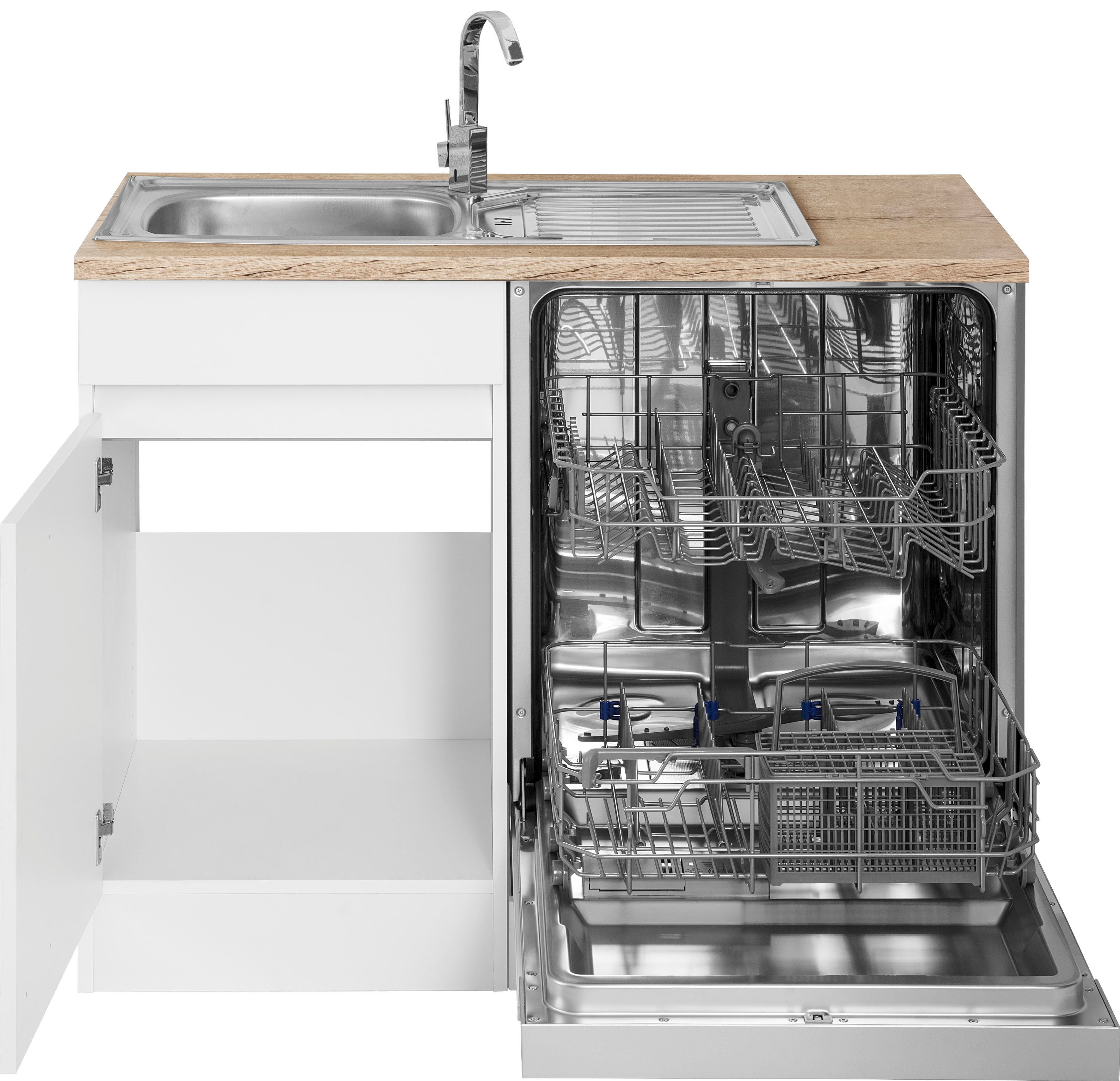OPTIFIT Winkelküche Roth, Stellmaße 210x175 cm,wahlweise mit E-Geräten, Push-to-Open-Funktion